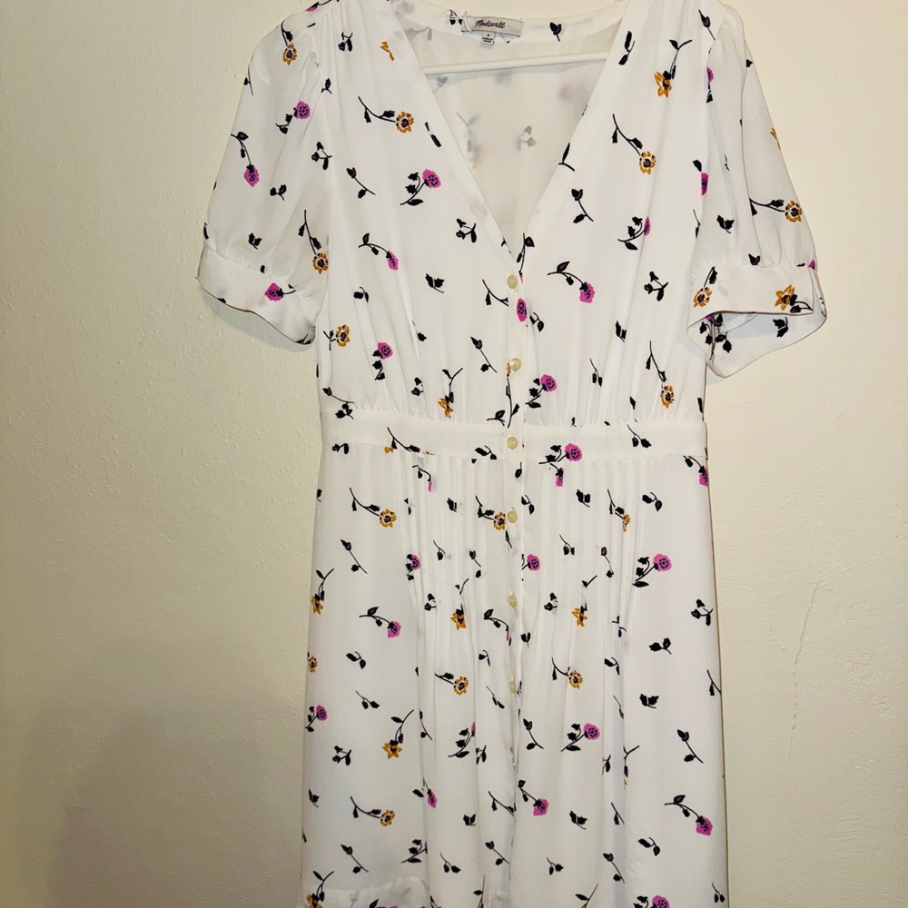 Madewell Floral White Dress